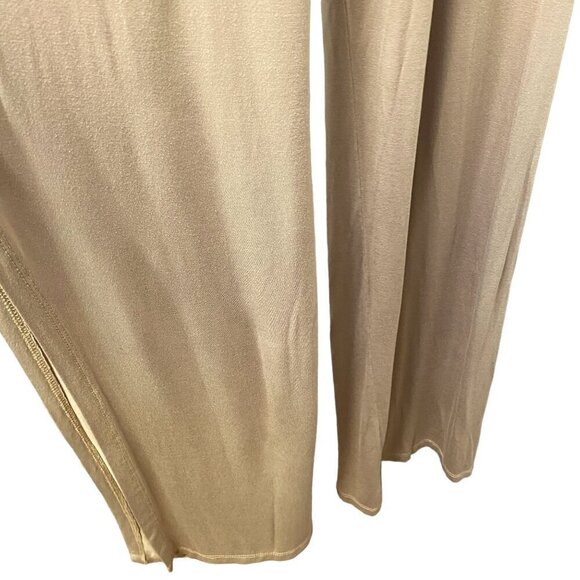 DIOSA Jumpsuit Size Medium Stretch Knit Beige High Slit One Shoulder Cut out - Picture 7 of 8
